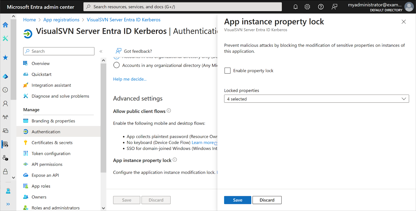 Enable property lock